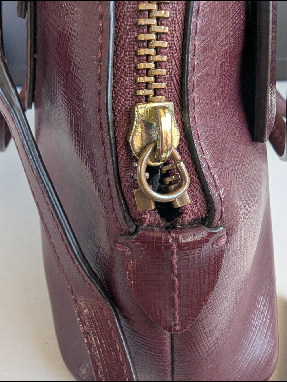 COACH Pebbled Leather Satchel Handbag in Wine - Picture 8 of 12